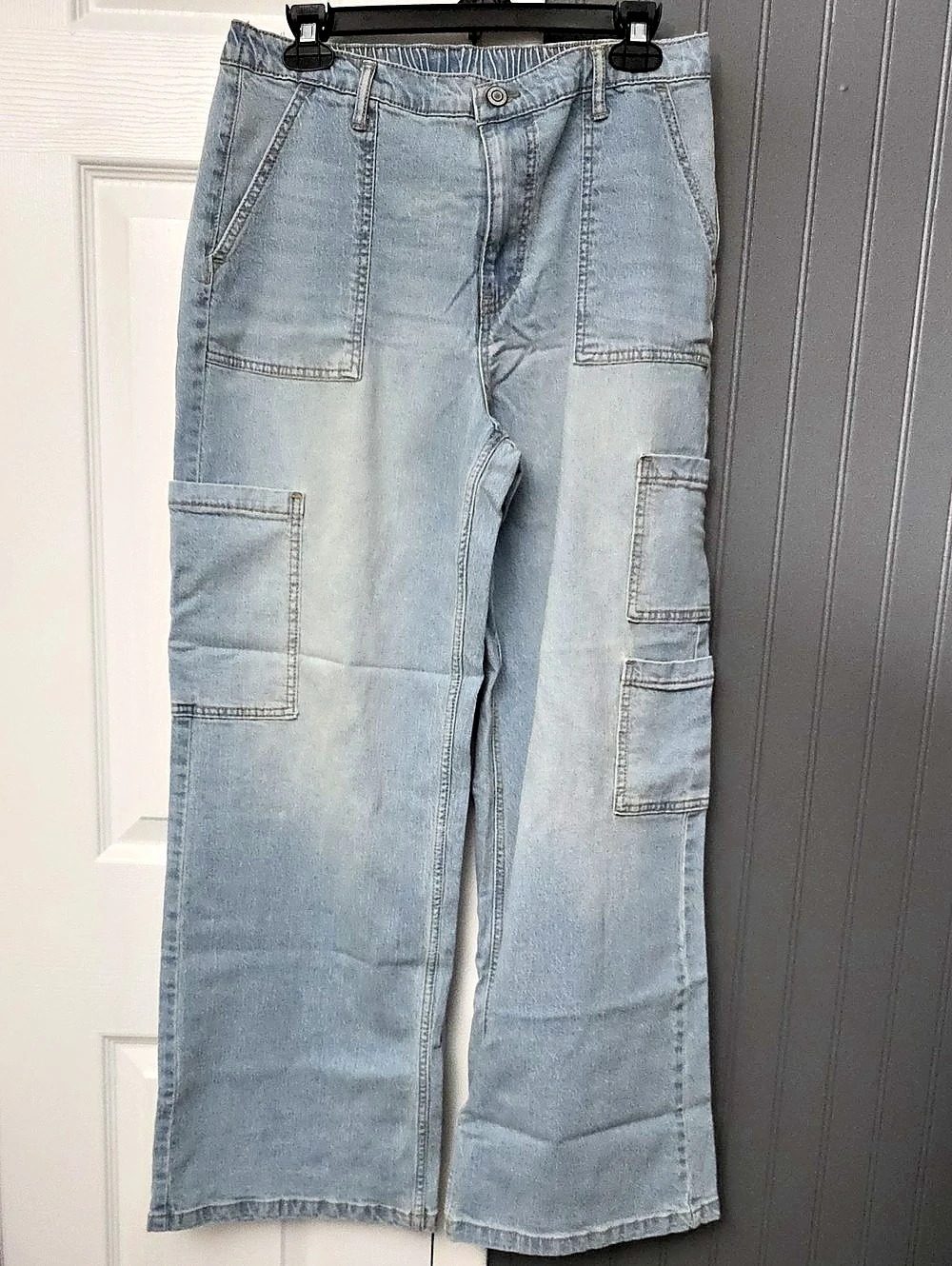 No Boundaries Wide Leg Cargo Jeans Size Large